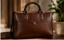 Brown leather business bag concept