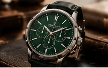 Green dial chronograph watch concept